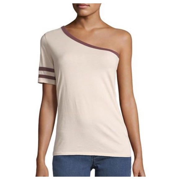 NATION LTD Yorkville One Shoulder Tee, Pink, Small - Picture 1 of 7